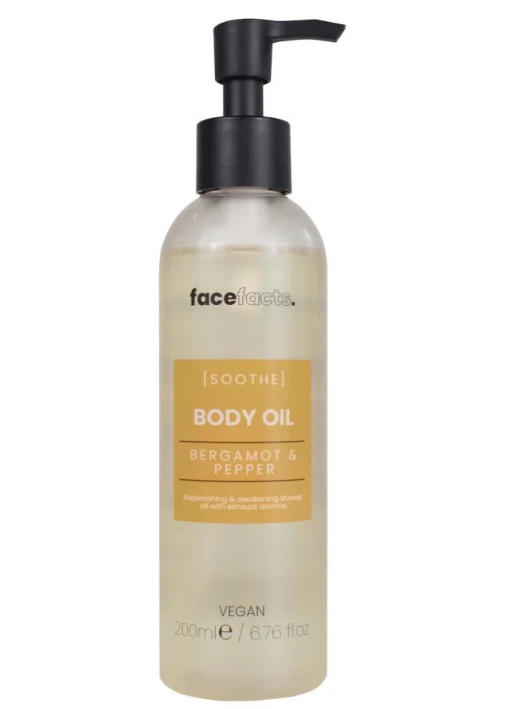 Face Facts Soothe Bergamot & Pepper Body Oil — 200 ml — Face Facts