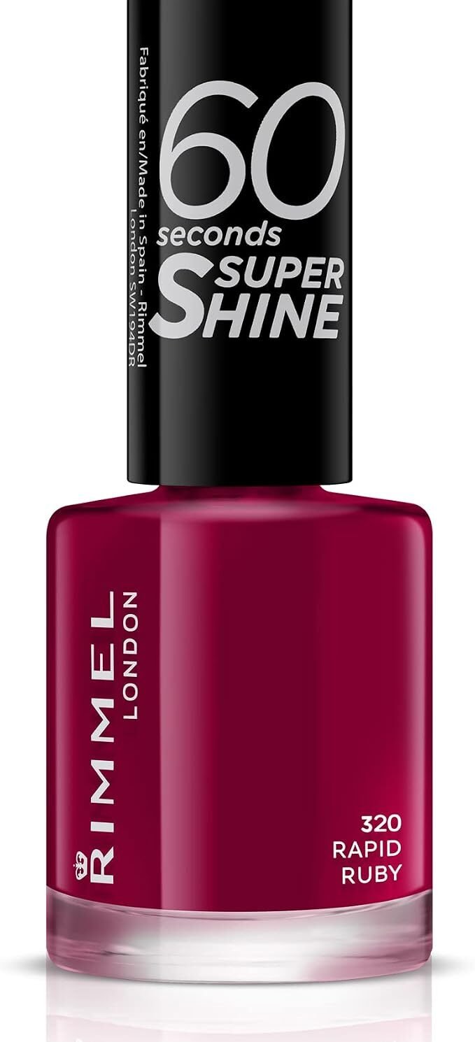 Rimmel London 60 Seconds Super Shine Nail Polish 320 Rapid Ruby