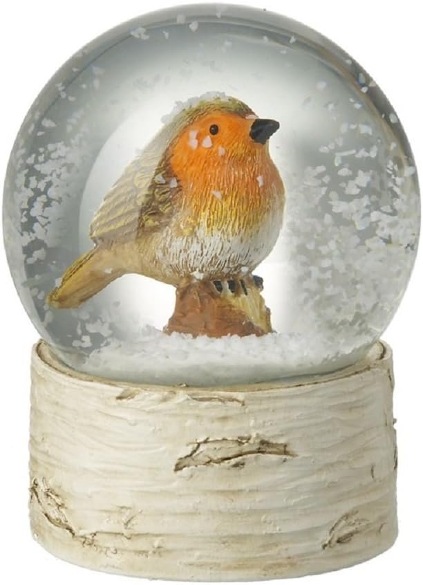 GLASS ROBIN SNOW GLOBE (GACI77)
